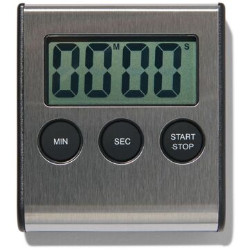 Hema Kookwekker digitaal magnetisch rvs (zilvergrijs)