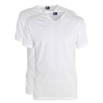 Heren T-shirt Vermont Extra Lang Wit V-Hals 2-Pack - S