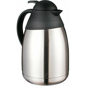 Hi Thermoskan - 1.5L - dubbelwandig - RVS - mat - koffie / thee - Thermoskannen Zilverkleurig