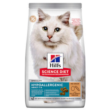 Hill&apos;s Hill's Adult Hypoallergenic met ei en insectproteine kattenvoer 2 x 7 kg