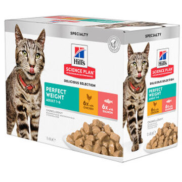 HILL'S SCIENCE PLAN Feline Pouch Adult Perfect Weight Multipack 12x85 g
