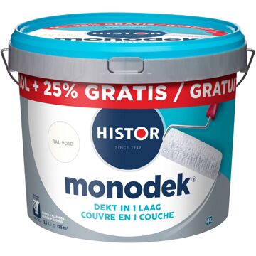 Histor Monodek Muurverf - 12,5 liter - Gebroken Wit