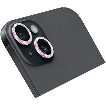 Holdit Camera Lens Protector Glitter voor de Apple iPhone 14 / 14 Plus - Pink Roze