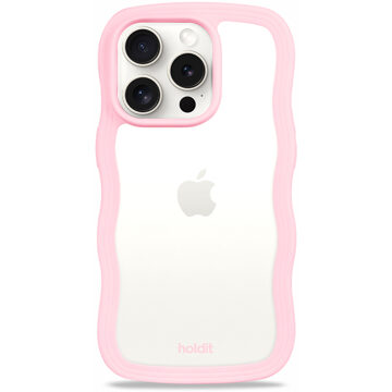 Holdit Wavy Case voor de Apple iPhone 14 Pro - Transparent / Pink Roze