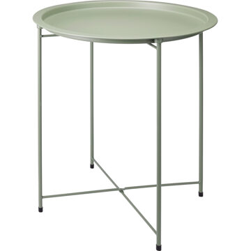 Home & Styling Bijzettafel - groen - metaal - H66 cm - plantenpot verhoger - binnen/buiten