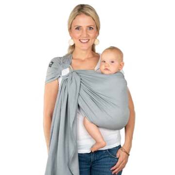 Hoppediz Ring-Sling Draagdoek Ultralight Hamburg Graphit Grijs