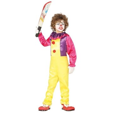 Horror clown Freak verkleed kostuum voor kinderen - Halloween verkleedkleding - Horrorclowns 5-6 jaar (110-116)