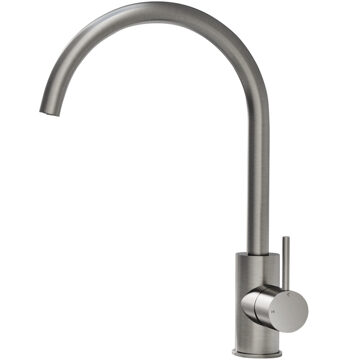 Hotbath Cobber keukenkraan 36 cm hoog met draaibare uitloop van 22 cm, geborsteld nikkel