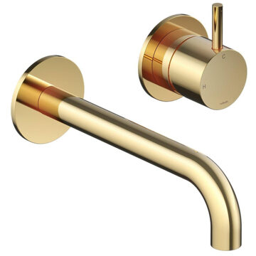 Hotbath Cobber Wastafelkraan inbouw - 25 cm uitloop - PVD - gepolijst messing CB105EXT25NBP HBCB105 Messing gepolijst PVD