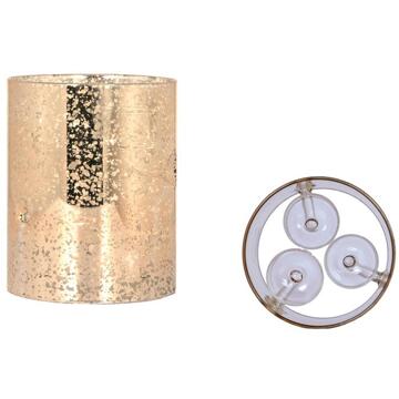 House of Nature Theelichthouder glas voor 3 lichtjes goud