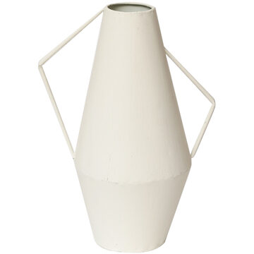 House of Nature Vaas Cadiz Metaal 26cm wit