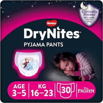 Huggies DryNites Pyjama Pants Girl 3-5 Years (16-23kg) 3 pakken - 000