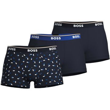 Hugo Boss Power boxershort - trunk 3-pack blauw Zwart - L