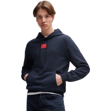 HUGO Daratschi Hoodie Heren donker blauw - rood - S