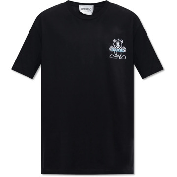 Iceberg Bedrukt T-shirt Iceberg , Black , Heren - 2Xl,Xl,L,S