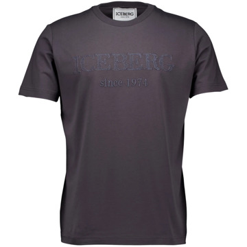 Iceberg Donkergrijze T-shirt Iceberg , Gray , Heren - Xl,S,Xs