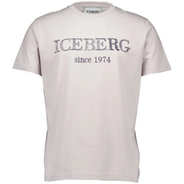 Iceberg Grijze T-shirt met 24i I1p Iceberg , Gray , Heren - Xl,L,S,Xs