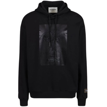 Iceberg Zwarte Hoodies Stijlvol Model Iceberg , Black , Heren - Xl,L,Xs