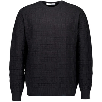 Iceberg Zwarte Sweaters Stijlvol Model Iceberg , Black , Heren - Xl,L,M