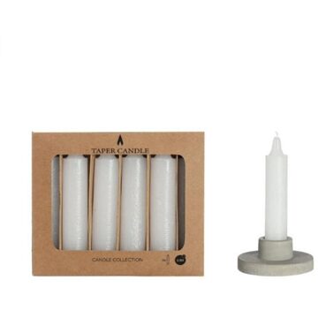 Ideas 4 Seasons Taper kaars wit set a 6 Ø2.15cmx11cm