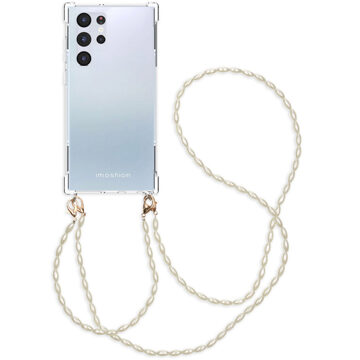 Imoshion Backcover met koord + armband - Parels voor de Samsung Galaxy S22 Ultra - Transparant
