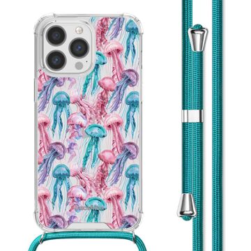 Imoshion Design hoesje met koord voor de Apple iPhone 13 Pro - Jellyfish Watercolor Meerkleurig