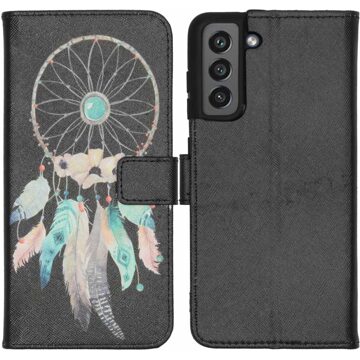 Imoshion Design Softcase Bookcase voor de Samsung Galaxy S21 FE - Dreamcatcher Zwart