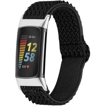 Imoshion Elastisch nylonbandje voor de Fitbit Charge 5 - Zwart - One size
