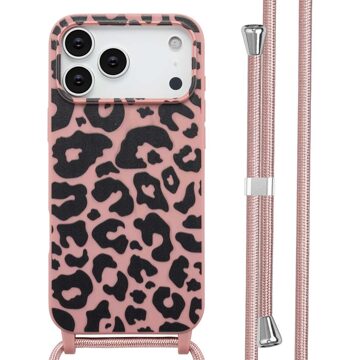 Imoshion Siliconen design hoesje met koord voor de Apple iPhone 17 Pro Max - Animal Pink Meerkleurig