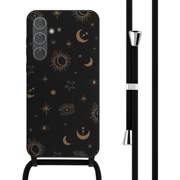 Imoshion Siliconen design hoesje met koord voor de Samsung Galaxy A35 - Sky Black Zwart