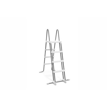 Intex zwembadladder Krystal Clear aluminium 122 cm grijs/wit