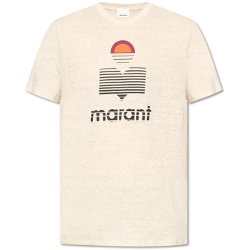 Isabel Marant Karman linnen T-shirt Isabel Marant , Beige , Heren - Xl,L,M,S