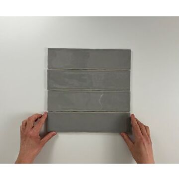 Jabo 2m² - Wandtegels Colonial Grey Glans - 7,5x30 cm