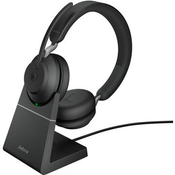 Jabra Evolve2 65 Link380a MS Stereo Stand Black