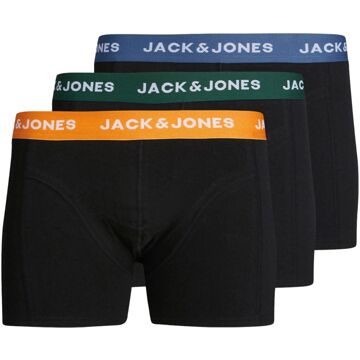 Jack & Jones Gab Trunk Boxershorts Jongens (3-pack) zwart - oranje - groen - blauw - 140