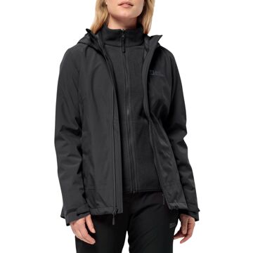 Jack Wolfskin Moonrise 3-In-1 Jas Dames Zwart - L