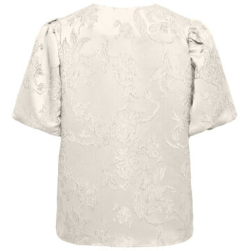 Jacqueline de Yong Jdyelina ss jaquard top ecru - M