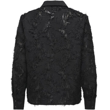 Jacqueline de Yong Jdytess ls contrast loose shirt wvn - Zwart