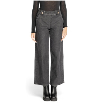 Jacqueline de Yong Wide Leg Jeans Herfst/Winter Collectie Jacqueline de Yong , Black , Dames - Xl,L,M