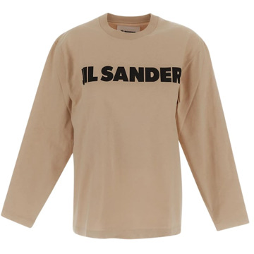 Jil Sander Katoenen T-shirt met Lange Mouwen Jil Sander , Beige , Dames - L,S