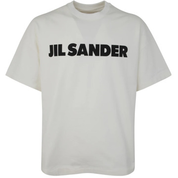 Jil Sander T-shirt met bedrukt logo Jil Sander , White , Heren - Xl,L,M,S,Xs