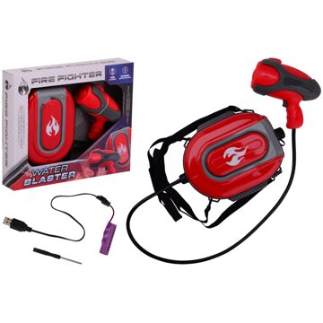 Johntoy John Toy Brandweer rugzak met waterspuit rood