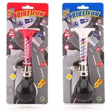 Johntoy Toeter Bike Fun Metaal Politie/Brandweer Ass. Multikleur
