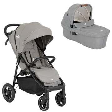 Joie Pebble Litetrax Pro Air kinderwagen inclusief Ramble XL reiswieg Pebble Grijs