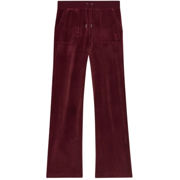 Juicy Couture Burgundy Del Ray Classic Velour Broek Juicy Couture , Red , Dames - L,M,S