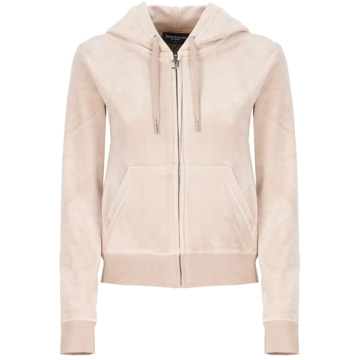 Juicy Couture Natuurlijke hoodie met logo ritssluiting Juicy Couture , Beige , Dames - L,Xs