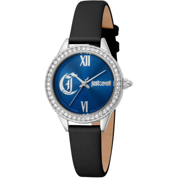 Just Cavalli Klassiek Leren Analoge Horloge Just Cavalli , Black , Dames - ONE Size