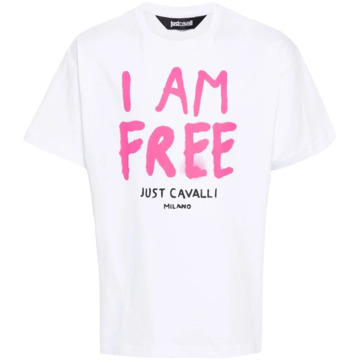 Just Cavalli Witte Grafische T-shirts en Polo's Just Cavalli , White , Heren - Xl,L,M