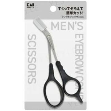 Kai Men's Eyebrow Comb Scissors Titanium Black 1 pc