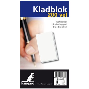 Kangaro kladblok 200vel 20x11,5cm 10st Wit